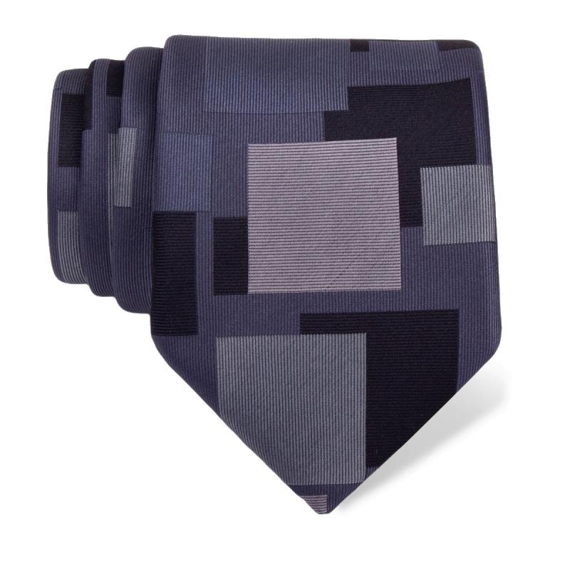 Cravat CROATA Thematic  Squares Grey  Silk 100%  