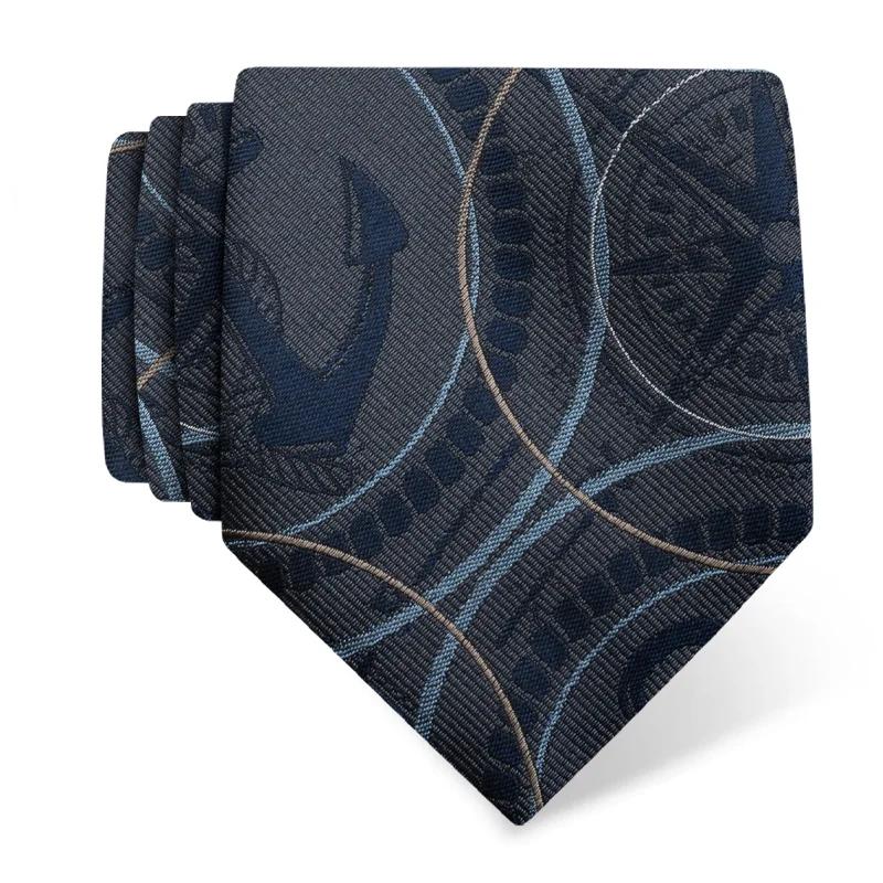 Cravat CROATA Thematic  Maritime motifs Grey  Silk 100%  