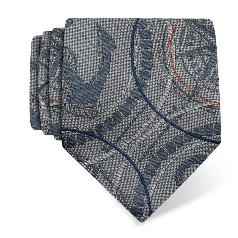 Cravat CROATA Thematic  Maritime motifs Grey  Silk 100%  
