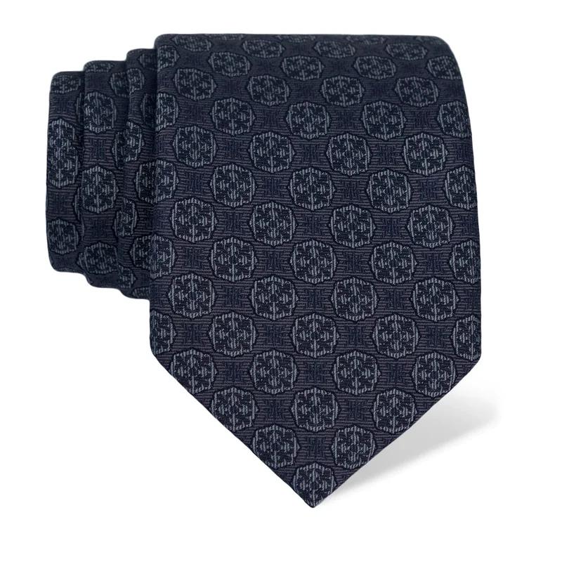 Cravat CROATA Thematic  Folk embroidery Grey  Silk 100%  