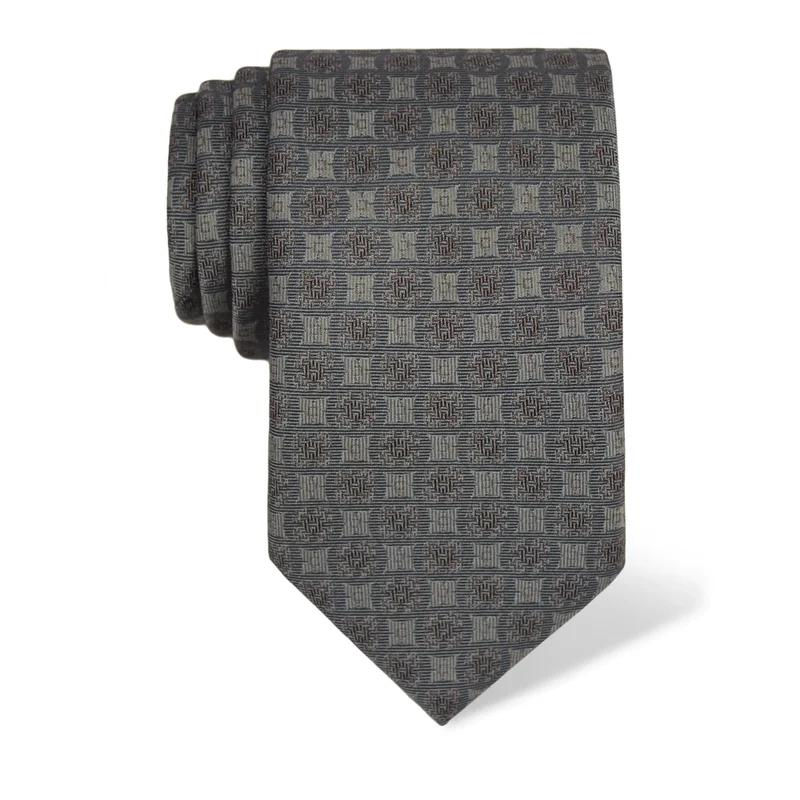 Cravat CROATA Thematic  Folk embroidery Grey  Silk 100%  