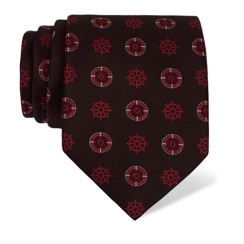Cravat CROATA Thematic  Maritime motifs Wine red  Silk 100%  