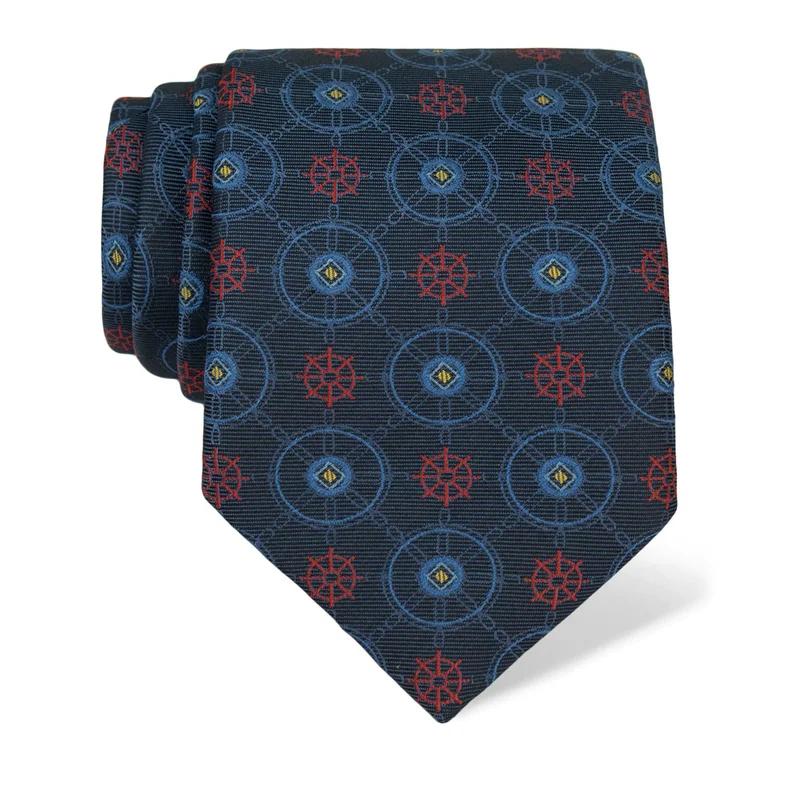 Cravat CROATA Thematic  Maritime motifs Blue  Silk 100%  