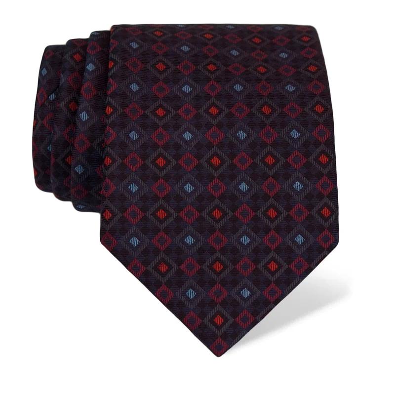 Cravat CROATA Thematic  Squares Blue  Silk 100%  
