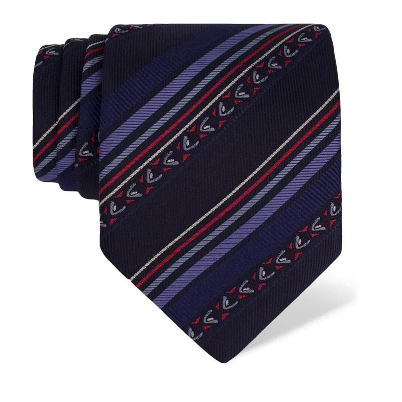 Cravat CROATA Brijuni Thematic  Folk embroidery Dark blue  Silk 100%  