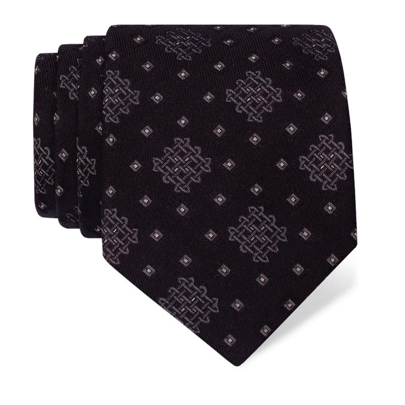 Cravat CROATA auHRum Thematic Limited edition Braiding Black  Silk 87%,Metalized silk thread(gold)13%  