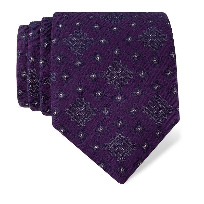 Cravat CROATA auHRum Thematic Limited edition Braiding Purple  Silk 87%,Metalized silk thread(gold)13%  