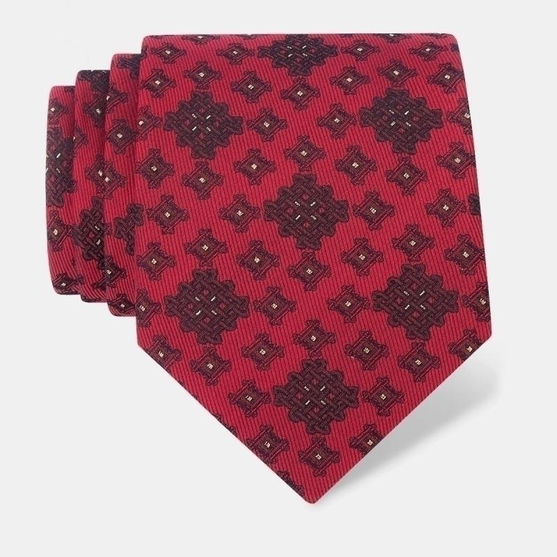 Cravat CROATA auHRum Thematic Limited edition Braiding Red  Silk 87%,Metalized silk thread(gold)13%  