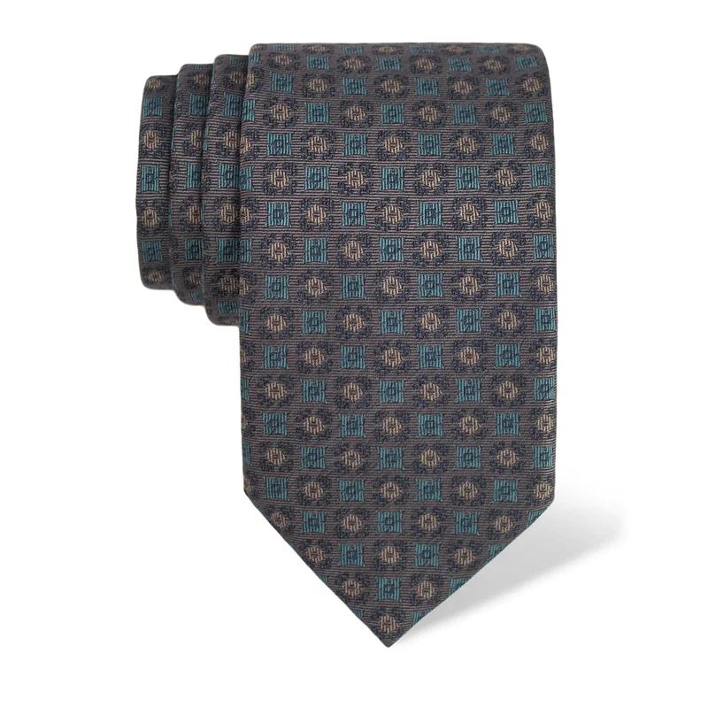 Cravat CROATA Thematic Large Folk embroidery Blue  Silk 100%  