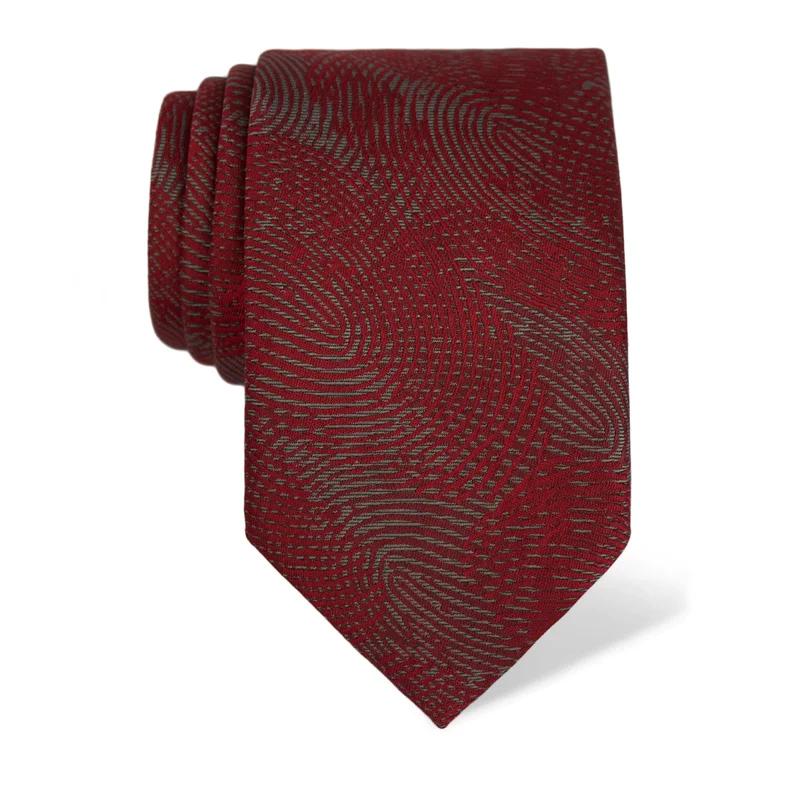 Cravat CROATA Thematic Large Fingerprints by Ivan Vučetić Red  Silk 100%  