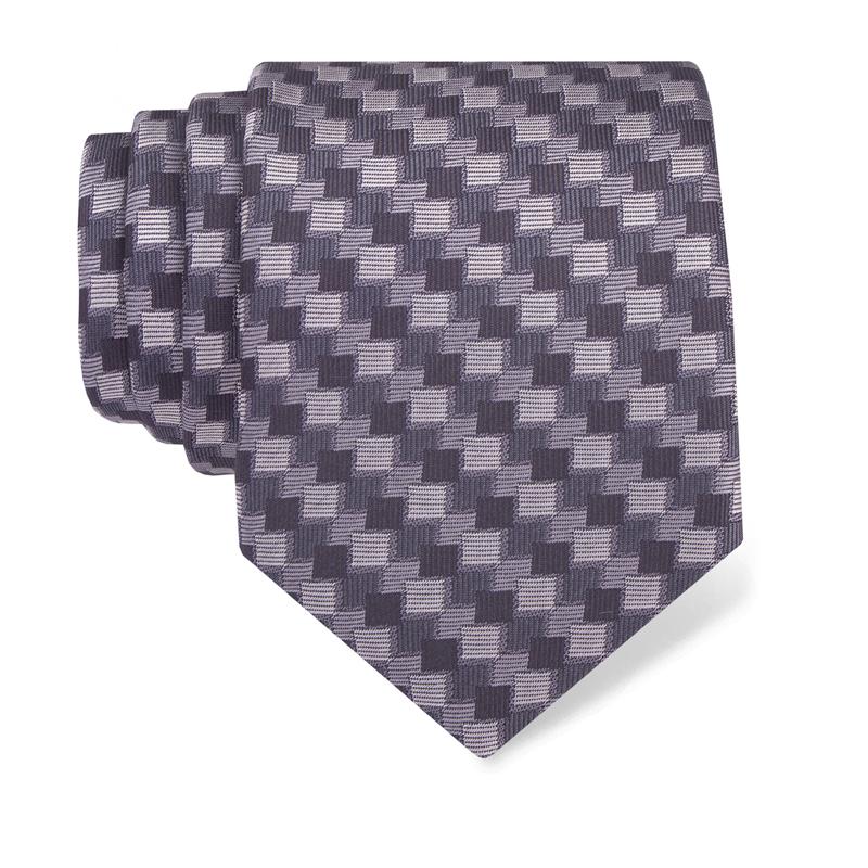 Cravat CROATA Thematic  Squares Black  Silk 100%  