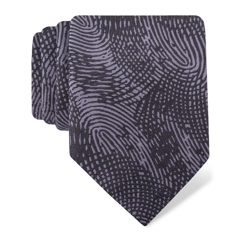 Cravat CROATA Thematic  Fingerprints by Ivan Vučetić Grey  Silk 100%  