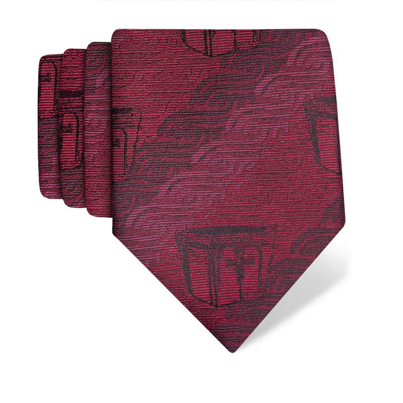 Cravat CROATA Thematic  Braiding Wine red  Silk 100%  