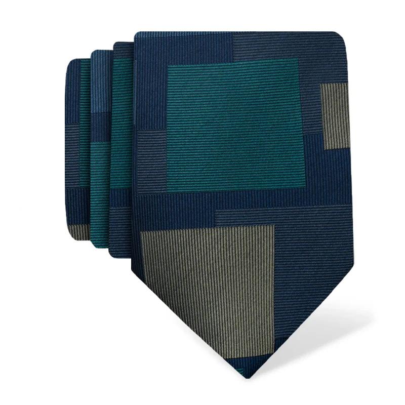 Cravat CROATA Thematic  Squares Blue  Silk 100%  