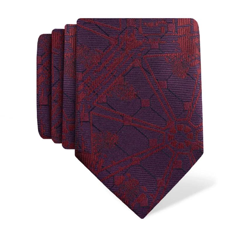 Cravat CROATA Thematic  Octagon Wine red  Silk 100%  