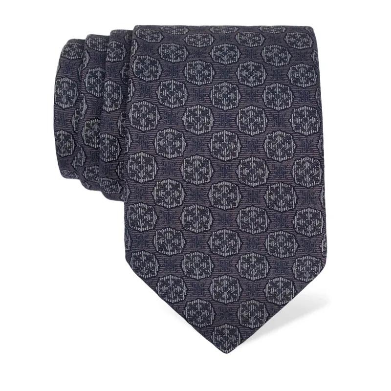 Cravat CROATA Thematic  Folk embroidery Grey  Silk 100%  