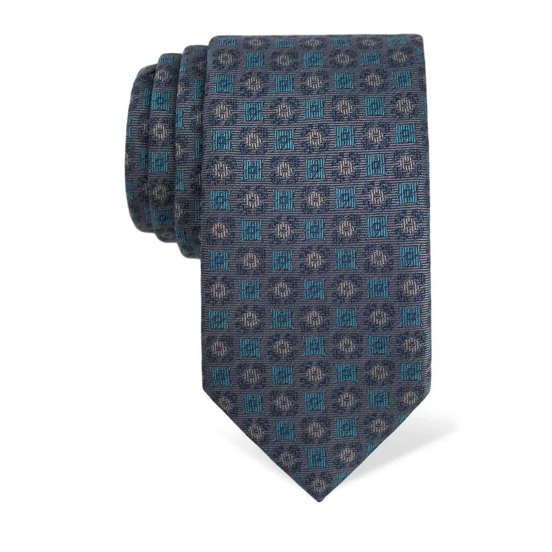 Cravat CROATA Thematic  Folk embroidery Blue  Silk 100%  