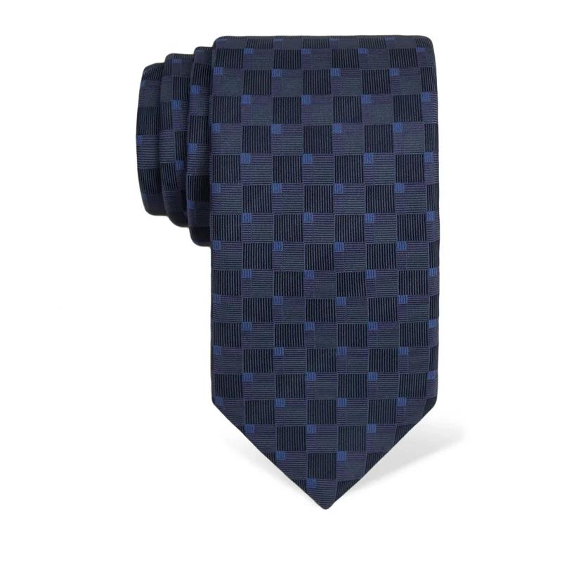 Cravat CROATA Thematic  Squares Blue  Silk 100%  
