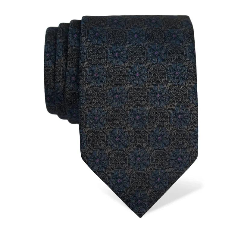 Cravat CROATA Thematic  Folk embroidery Grey  Silk 100%  