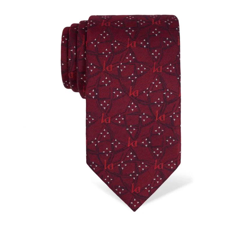 Cravat CROATA Thematic  Braiding and glagolitic alphabet Wine red  Silk 100%  