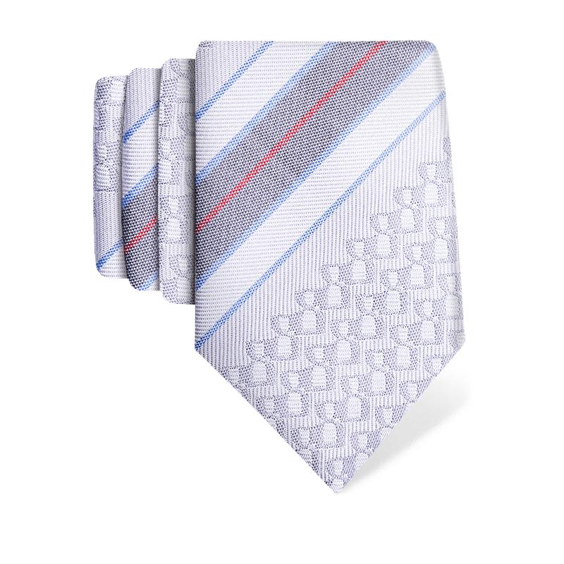 Cravat CROATA Thematic  Glagolitic alphabet Light grey  Silk 100%  