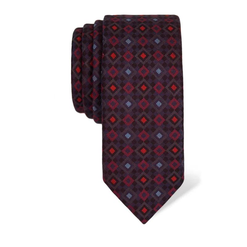 Cravat CROATA Thematic  Squares Blue  Silk 100%  