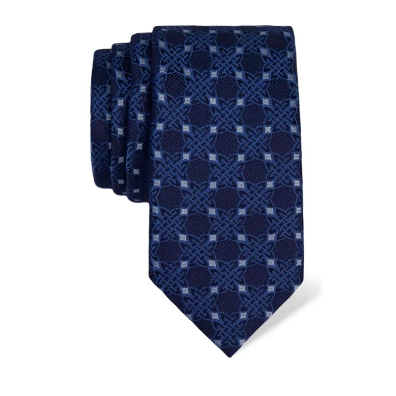 Cravat CROATA Thematic  Braiding Blue  Silk 100%  