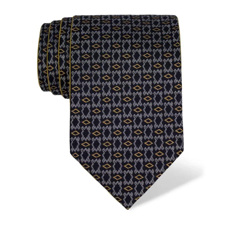Cravat CROATA CROATA Thematic Double face Folk embroidery Dark blue  Silk 100%  