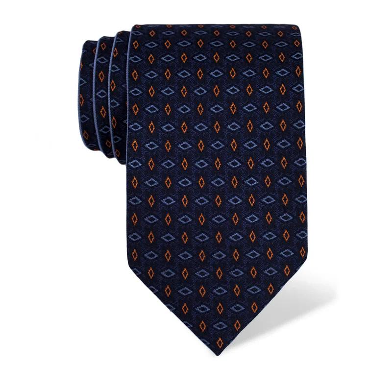 Cravat CROATA CROATA Thematic Double face Folk embroidery Dark blue  Silk 100%  