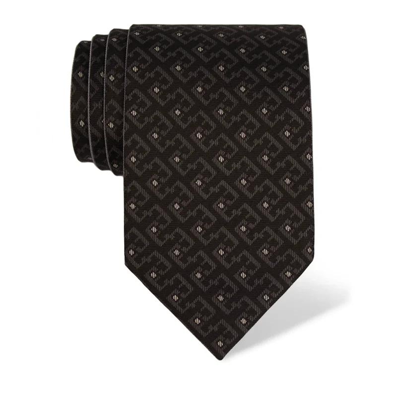 Cravat CROATA CROATA Thematic Double face Glagolitic alphabet Black  Silk 100%  