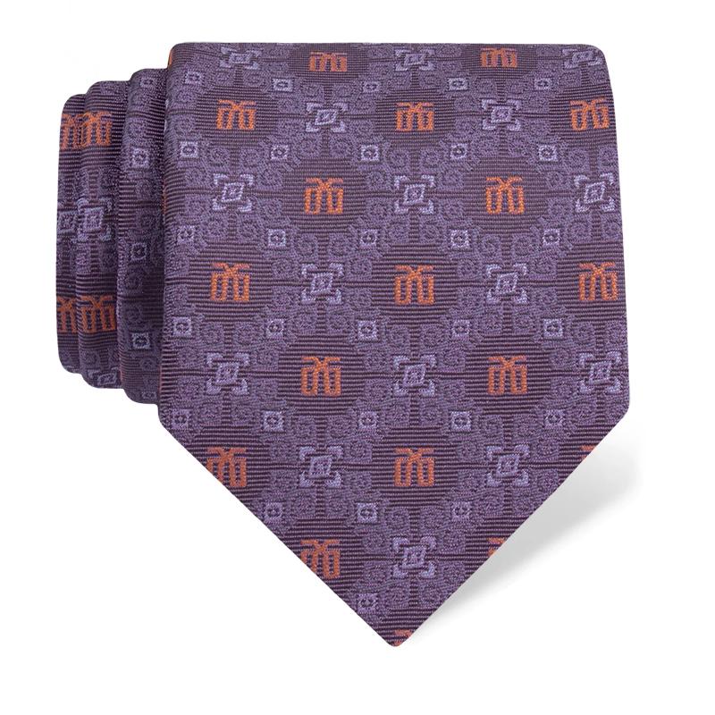 Cravat CROATA Thematic  Glagolitic alphabet Purple  Silk 100%  