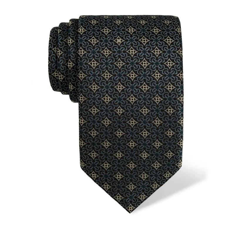 Cravat CROATA Thematic  Glagolitic alphabet Blue  Silk 100%  