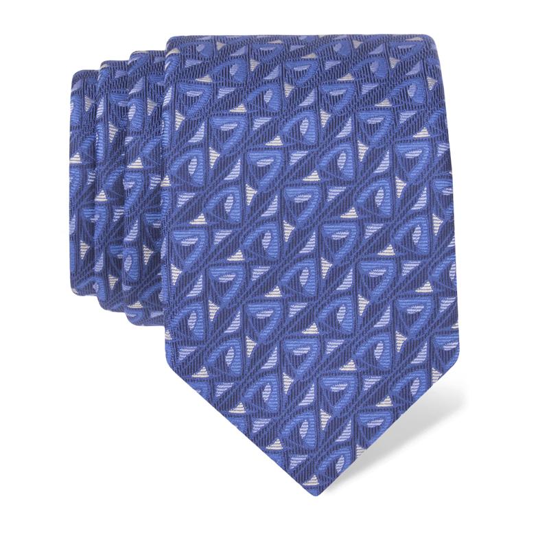 Cravat CROATA Thematic  Folk embroidery Blue  Silk 100%  