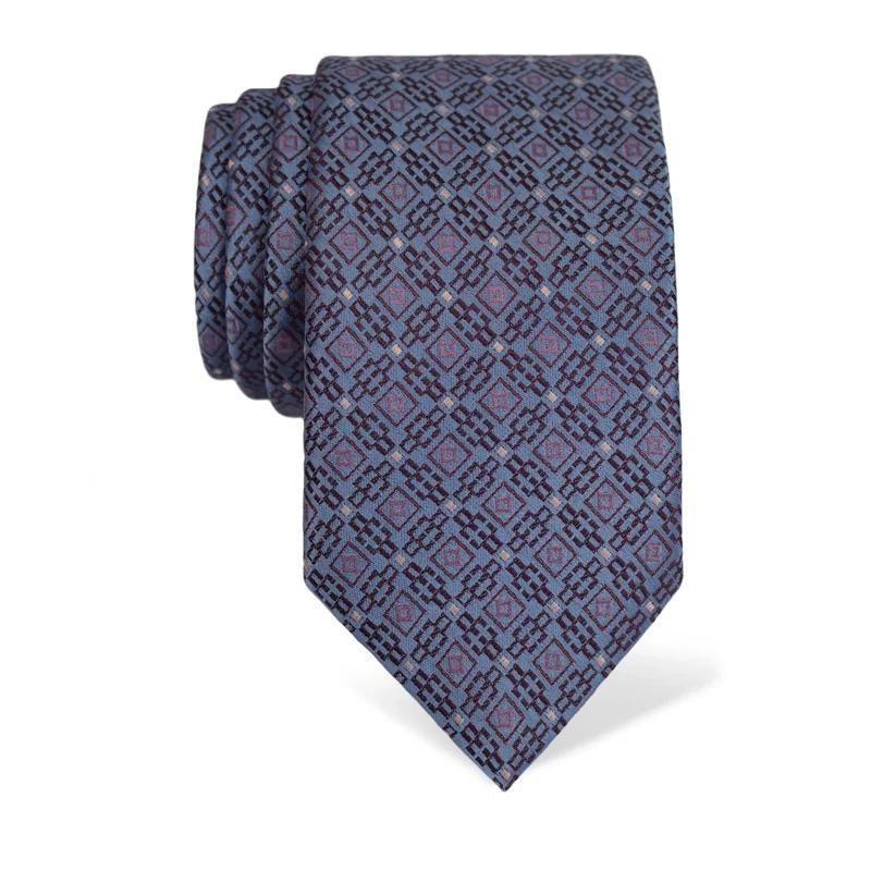 Cravat CROATA Thematic  Glagolitic alphabet Light blue  Silk 100%  