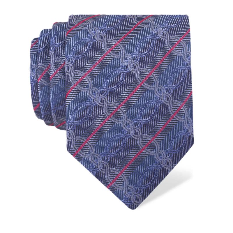 Cravat CROATA Brijuni Thematic  Braiding Blue  Silk 100%  