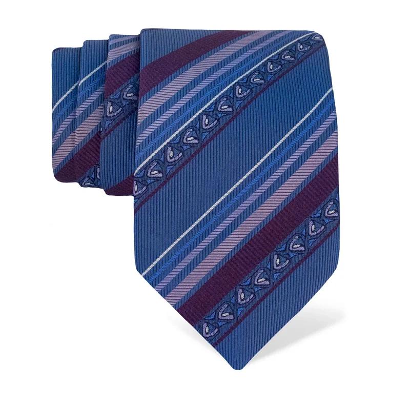 Cravat CROATA Brijuni Thematic  Folk embroidery Blue  Silk 100%  