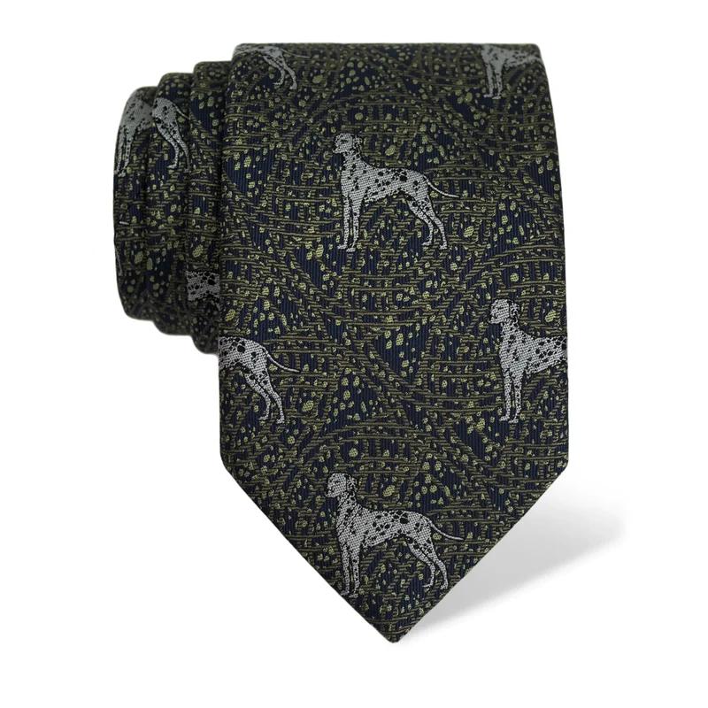 Cravat CROATA Thematic  Dalmatian dog Dark blue  Silk 100%  