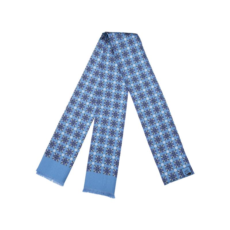 Shawl necktie CROATA Thematic Thematic Glagolitic alphabet Blue  Silk 100%  