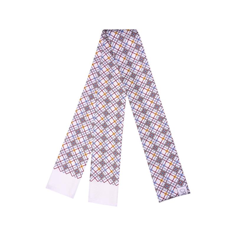Shawl necktie CROATA Thematic Thematic Braiding White  Silk 100%  