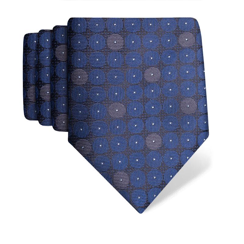 Cravat CROATA Classic  Ovals Blue  Silk 100%  