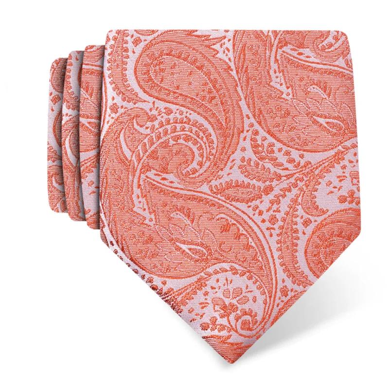 Cravat CROATA CROATA Classic Regular Paisley Orange  Silk 100%  