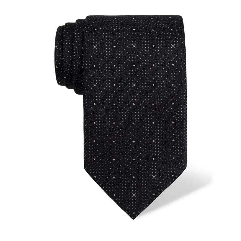 Cravat CROATA Classic  Dots Dark blue  Silk 100%  