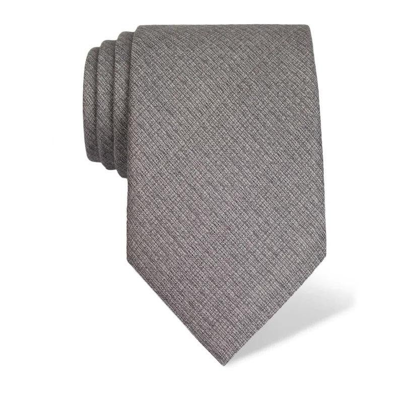 Cravat CROATA Classic  Solid textured Grey  Silk 100%  