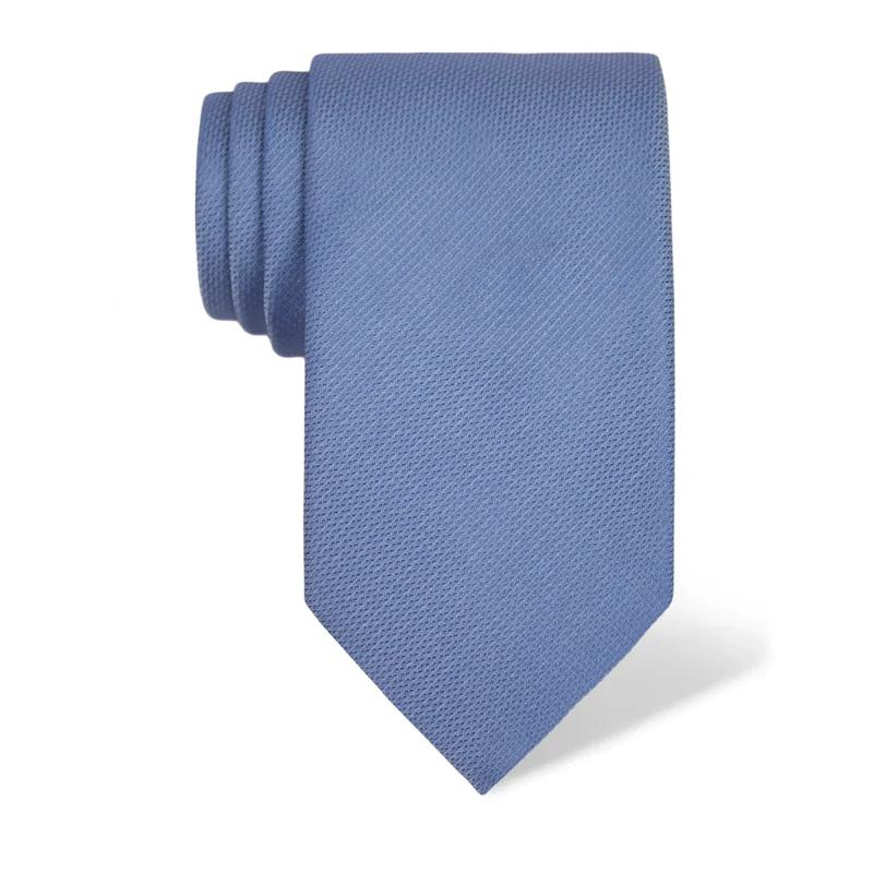 Cravat CROATA Classic  Solid textured Light blue  Silk 100%  