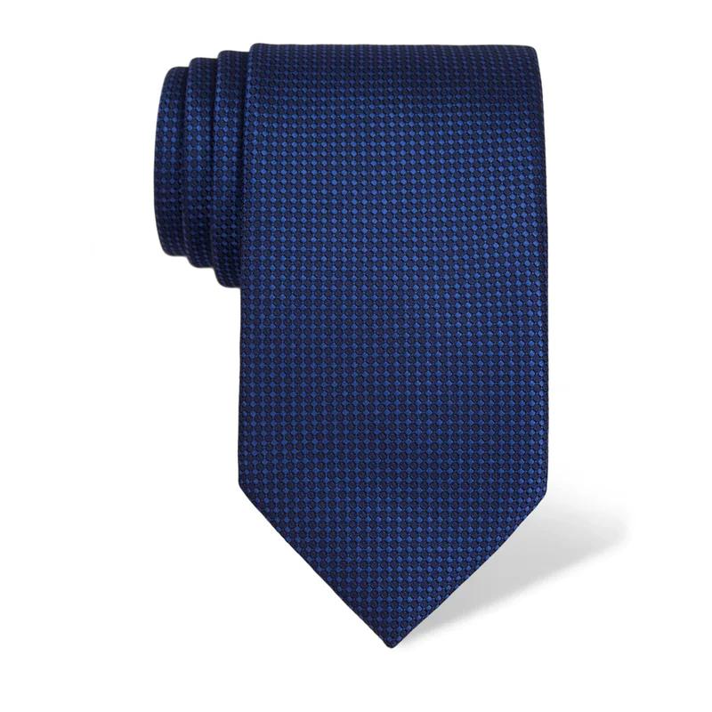 Cravat CROATA Classic  Solid textured Dark blue  Silk 100%  