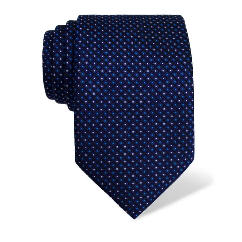 Cravat CROATA Classic  Dots Dark blue  Silk 100%  