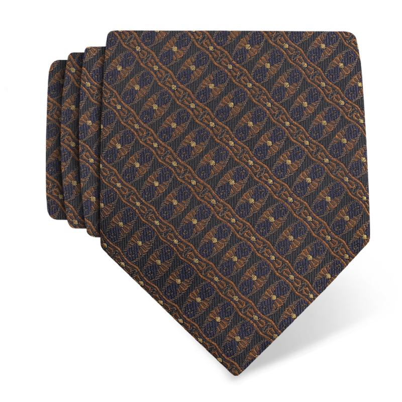 Cravat CROATA Teflon Classic  Dots Brown  Silk 100%  