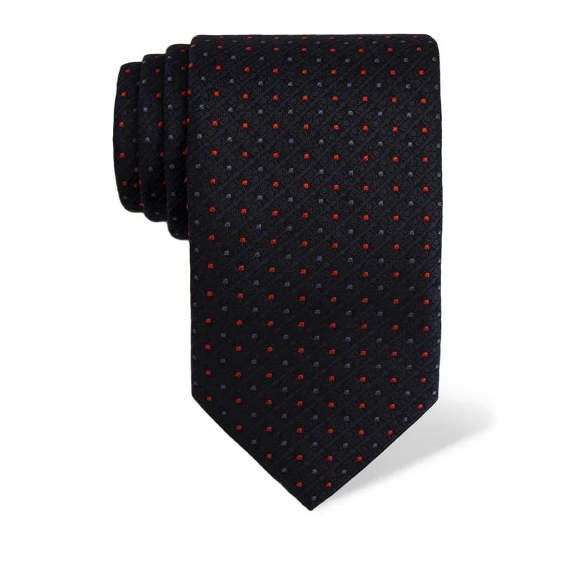 Cravat CROATA Classic  Small shapes Dark blue  Silk 100%  