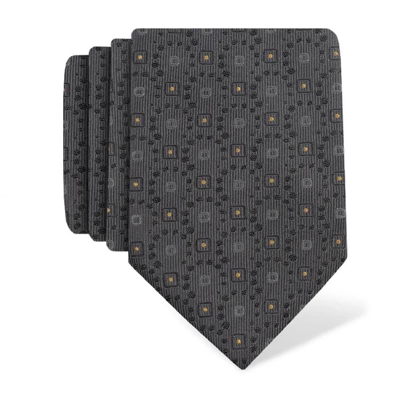 Cravat CROATA Teflon Classic  Ovals Grey  Silk 100%  