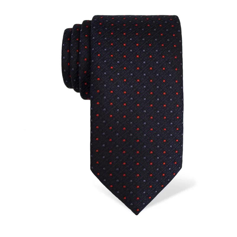 Cravat CROATA Classic  Small shapes Dark blue  Silk 100%  